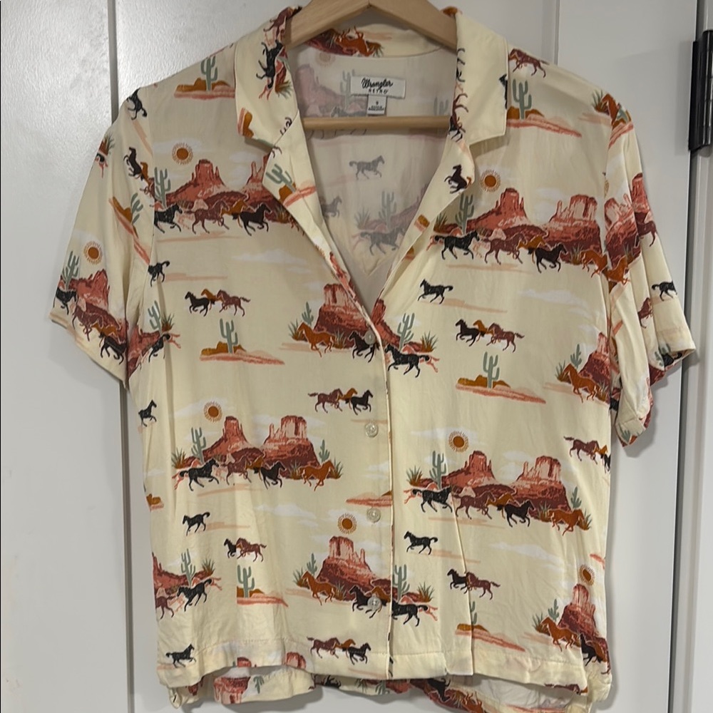 Wrangler retro wild horses button down